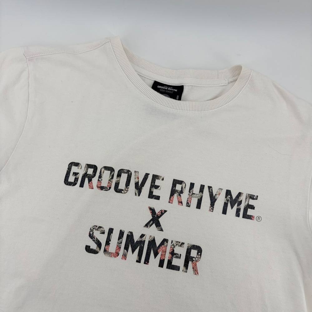 Groove Rhyme x‎ Summer Gray Jungle Mens White Graphic T-Shirt XL Streetwear